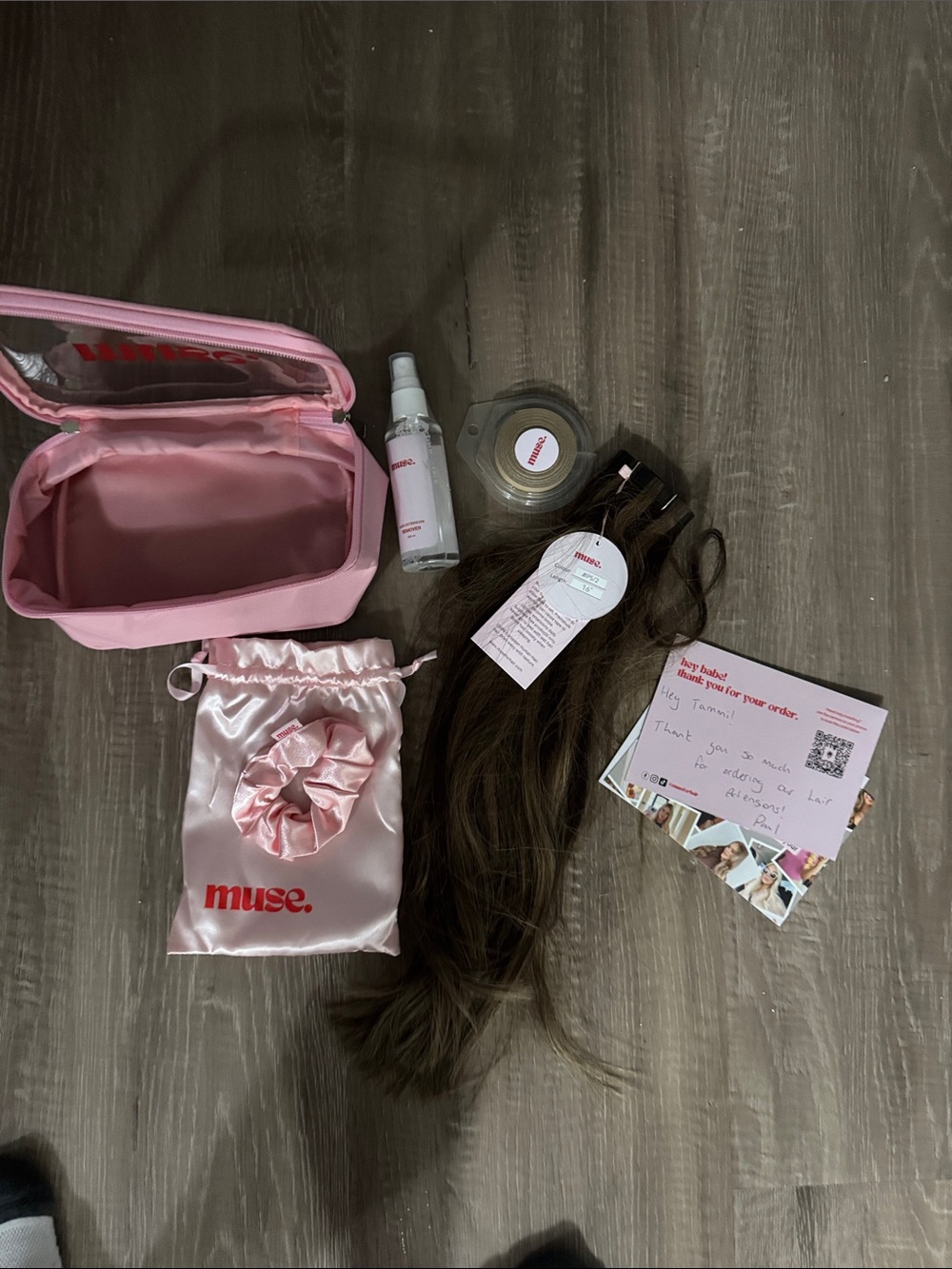 Muse Hair extension Kit with Satin Pouch and Scrunchie